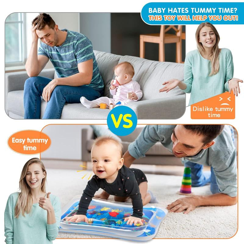 Inflatable Tummy Time Mat Premium Water Play Mat Toys Portable Strengthen Your Baby'S Muscles Sensory Board Playpen Tcg Playmat