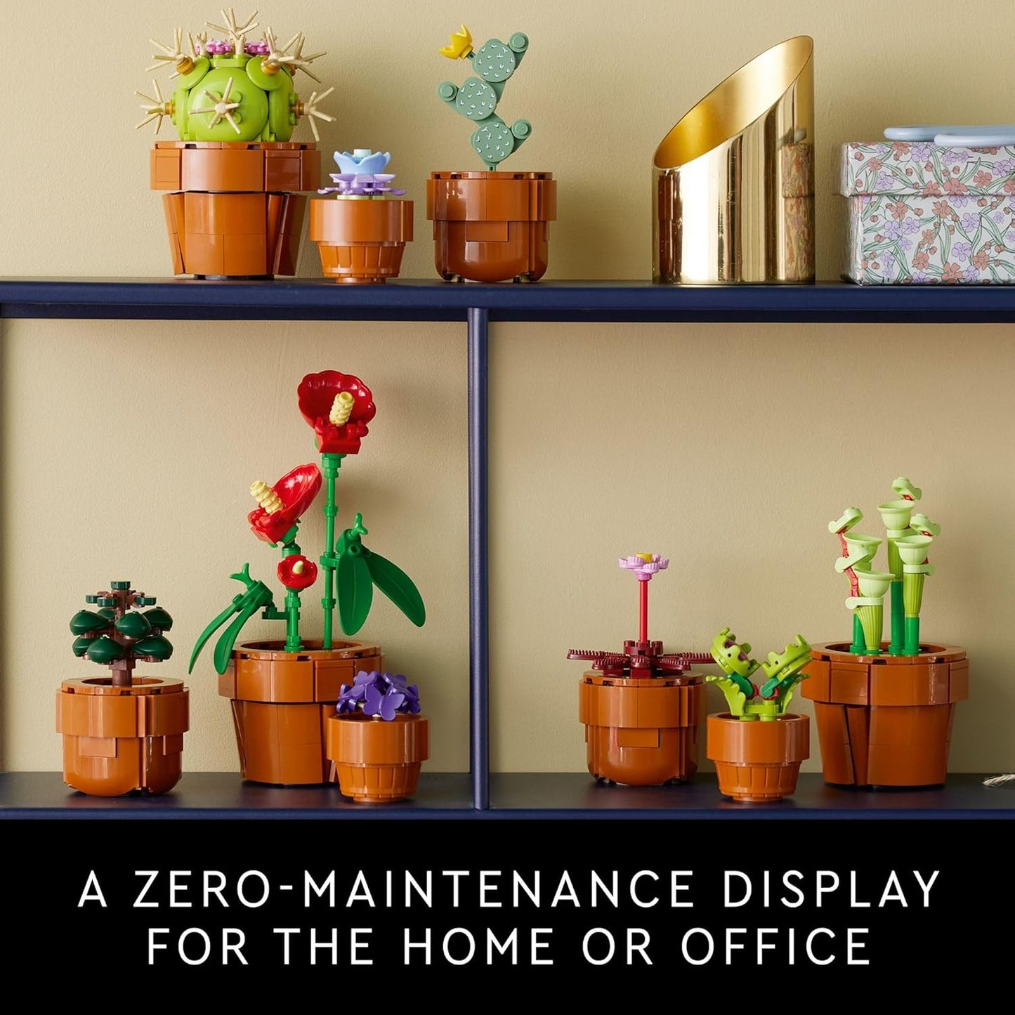 Botanicals Tiny Plants - Artificial, Fake Indoor Plant Building Set for Home, Kitchen, Desk Decoration, Adults Ages 18+ - Gift for Birthdays - 10329