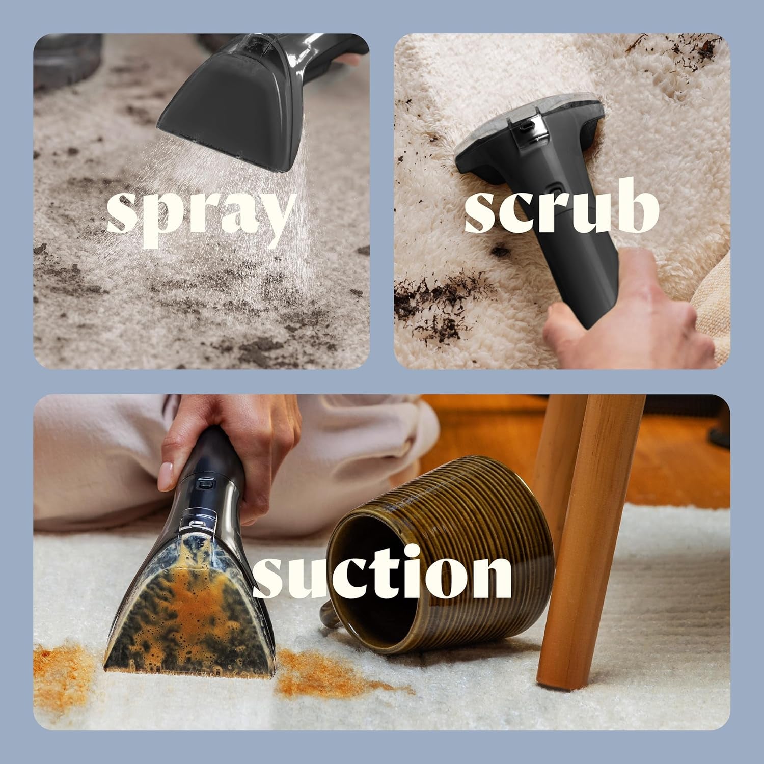 Little Green Mini Portable Carpet and Upholstery Deep Cleaner, Car/Auto Detailer, with Hydrorinse Self-Cleaning Tool and 4" Tough Stain Tool, Limited Edition Color Lake, 4075F