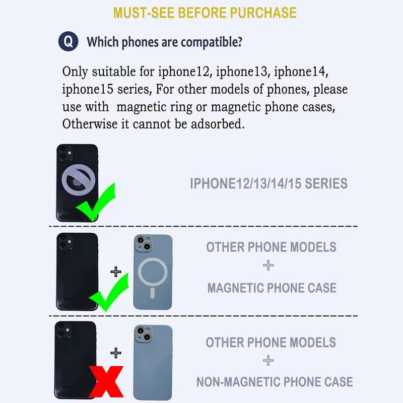 Ring Magnet for Phone Grip, Silicone Phone Mount with Finger Strap Magnetic Phone