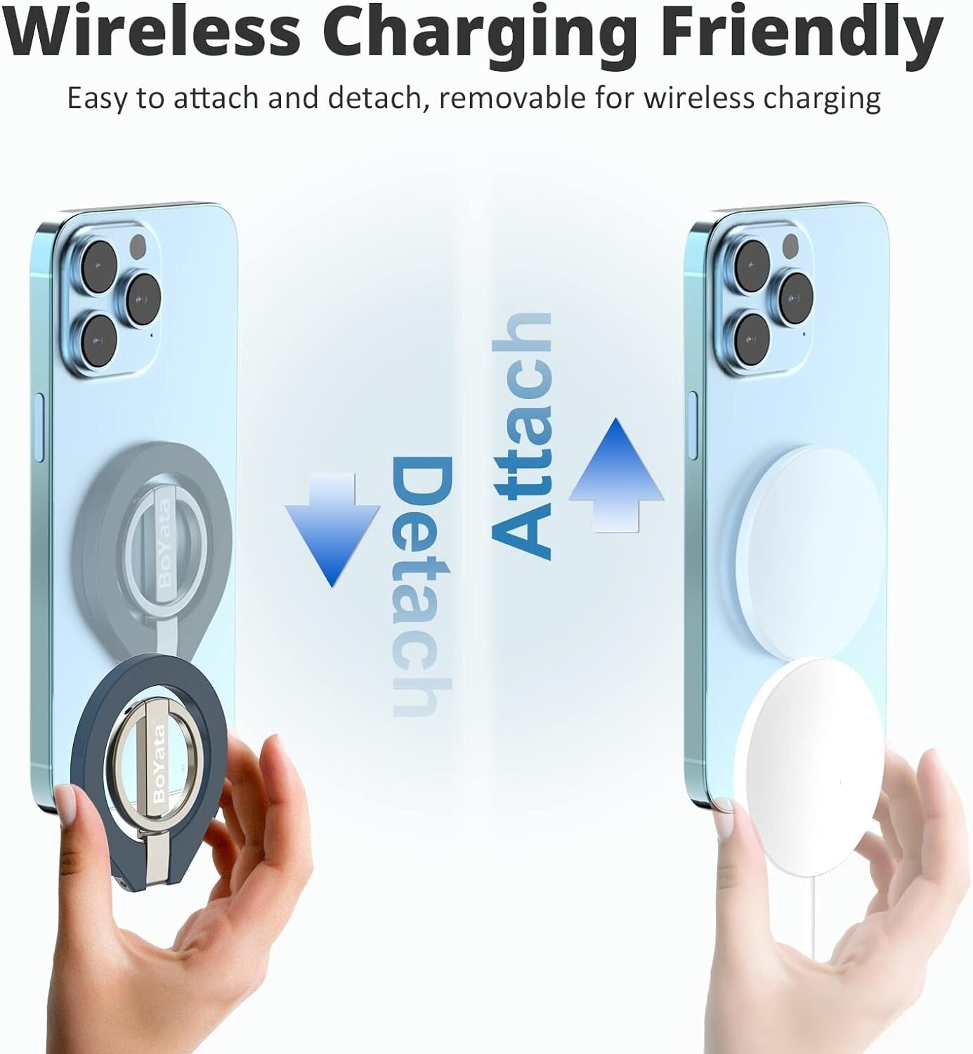 Magnetic Phone Ring Holder, 360° Rotating Phone Grip