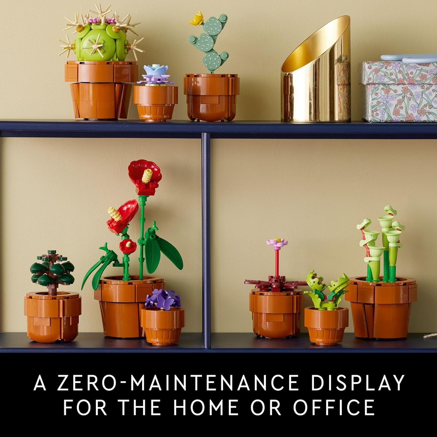 Botanicals Tiny Plants - Artificial, Fake Indoor Plant Building Set for Home, Kitchen, Desk Decoration, Adults Ages 18+ - Gift for Birthdays - 10329