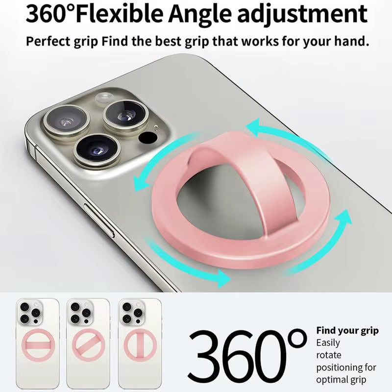 Ring Magnet for Phone Grip, Silicone Phone Mount with Finger Strap Magnetic Phone
