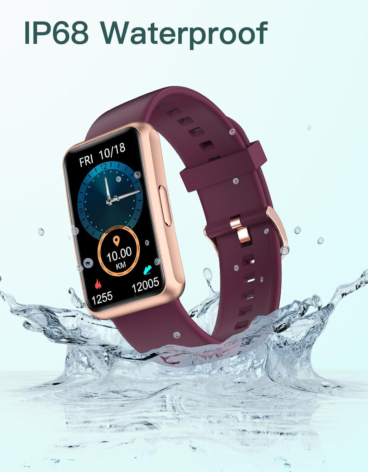 Fitness Watch, No phone needed, Waterproof with Full Touch Screen Steps Calories Counter Sleep Tracker Alarm Clocks (Purple)