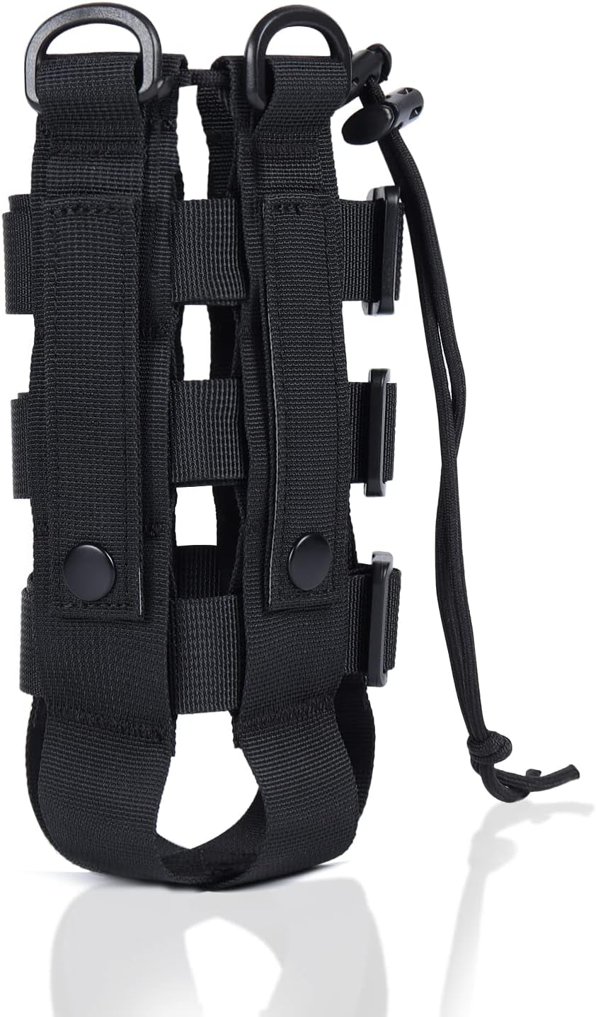Water Bottle Holder for Backpack, Drawstring Adjustable Straps Pouches for 20, 32, 36, and 48 Oz Water Bottles
