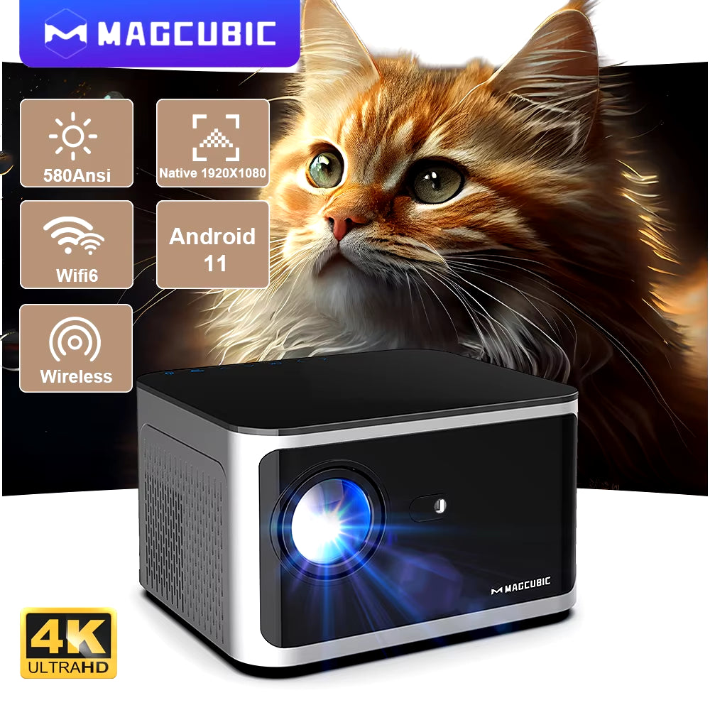 Android 11 4K Smart Projector, Full HD, Wifi, Voice Control Home Cinema Theater