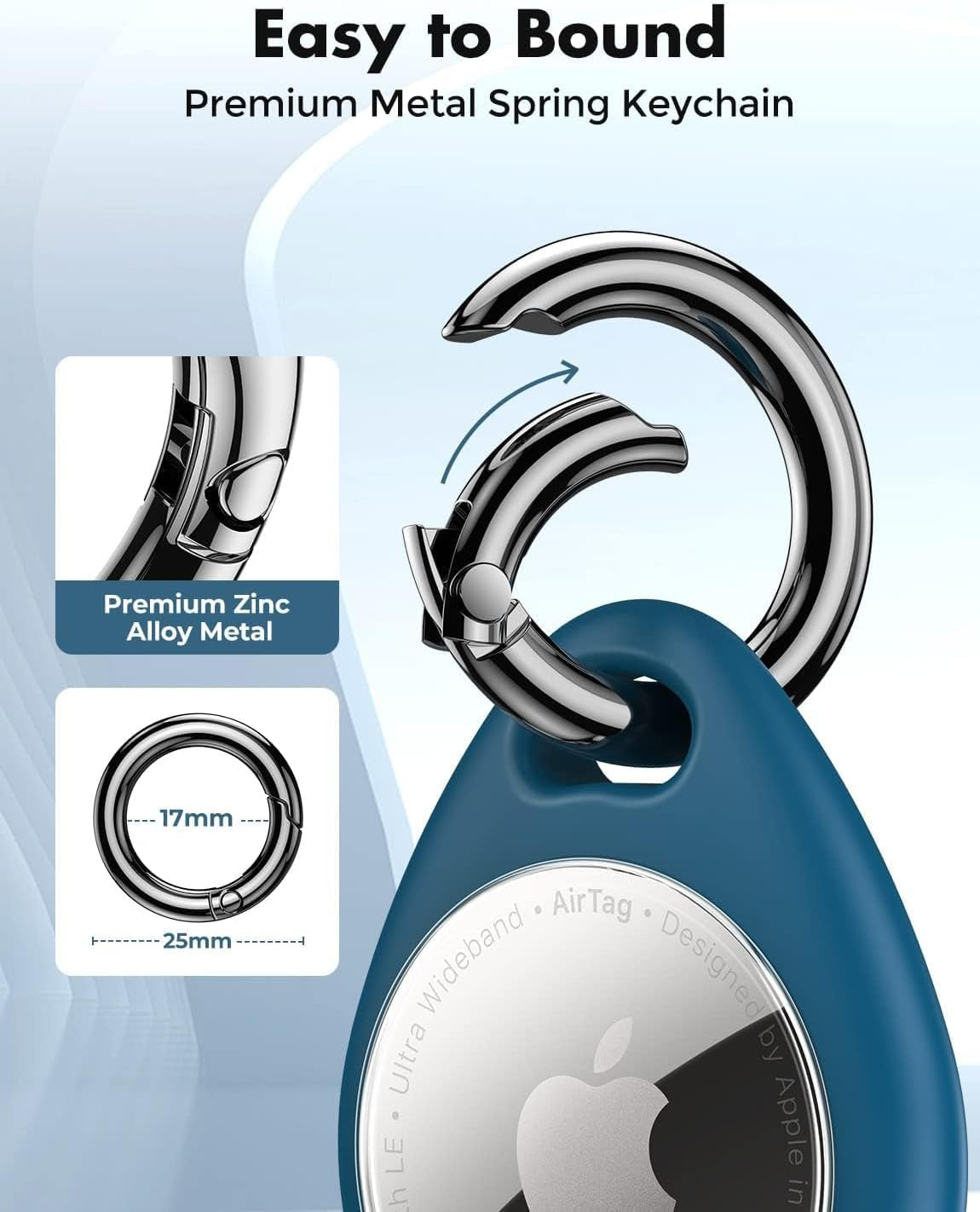 Airtag Holder for Apple - 4 Pack Air Tag Case [Fit Tightly Design] [Easy to Install] [Hold Securely] Waterproof TPU Protective Cover with Metal Keychain for Kids,Pet,Luggage,Backpack,Keys