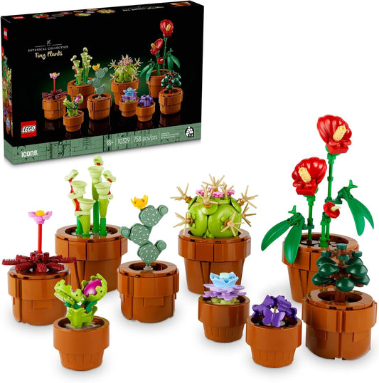 Botanicals Tiny Plants - Artificial, Fake Indoor Plant Building Set for Home, Kitchen, Desk Decoration, Adults Ages 18+ - Gift for Birthdays - 10329
