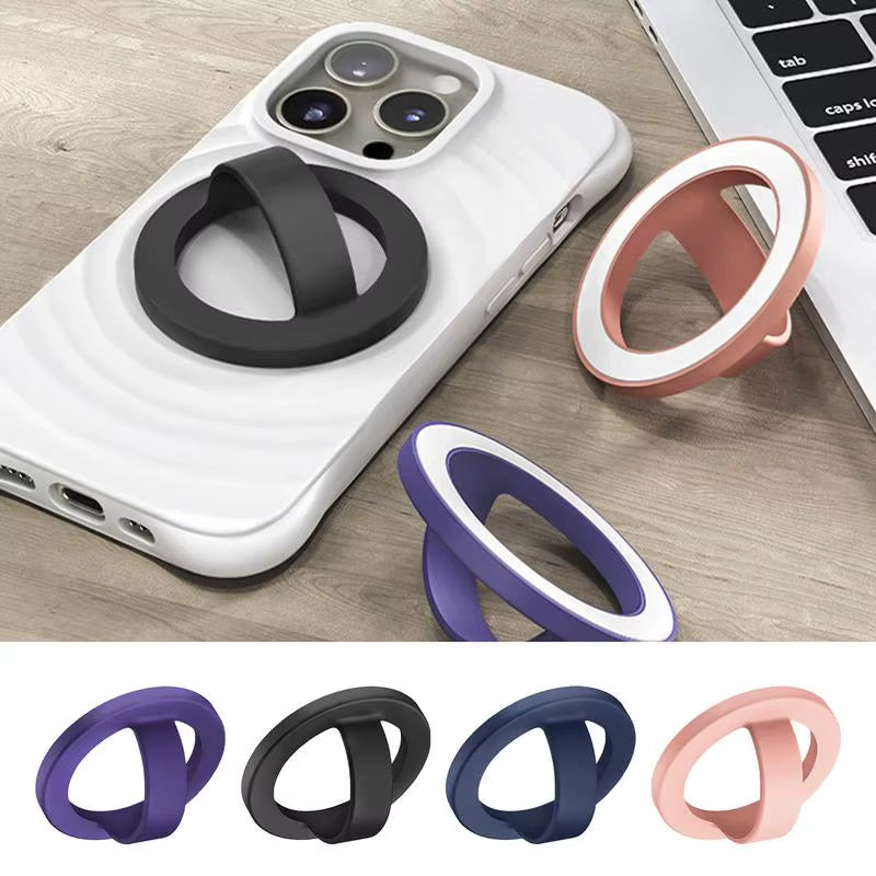 Ring Magnet for Phone Grip, Silicone Phone Mount with Finger Strap Magnetic Phone