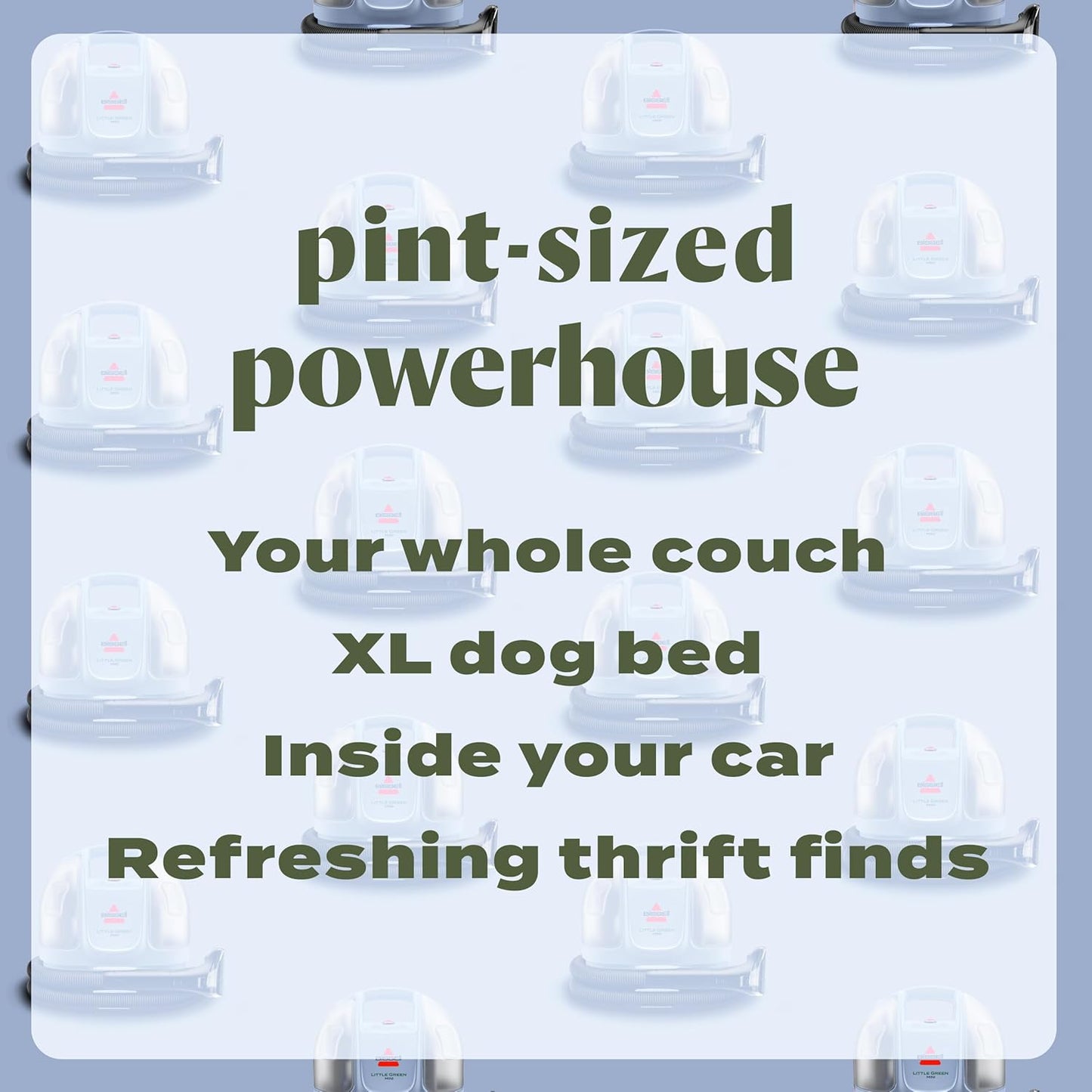 Little Green Mini Portable Carpet and Upholstery Deep Cleaner, Car/Auto Detailer, with Hydrorinse Self-Cleaning Tool and 4" Tough Stain Tool, Limited Edition Color Lake, 4075F