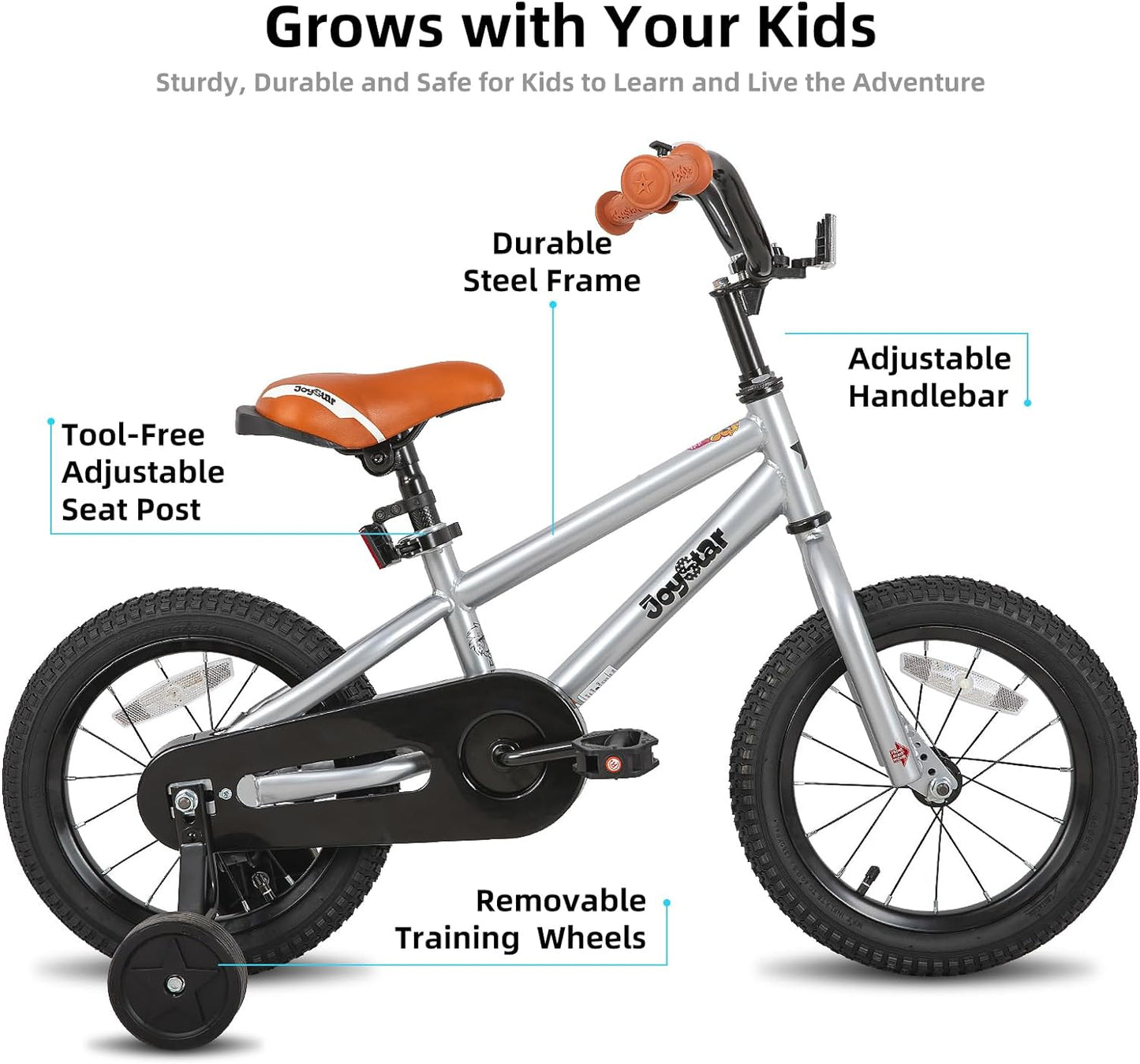 Kids Bike for Ages 2-12 Years, Unisex, 12-20 Inch BMX Style with removable Training Wheels
